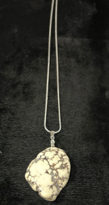 79.90 CT. White Buffalo Turquoise Gemstone .925 Necklace