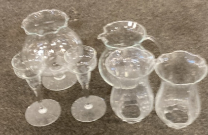 LAMP COVERS, PRINCESS HOUSE CRYSTAL HERITAGE JUICE SERIVING SET.