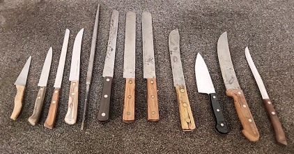 Various Styles of Kitchen Knives