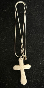 White Buffalo Turquoise Cross Necklace
