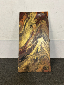 Gold & Red Abstract Painting