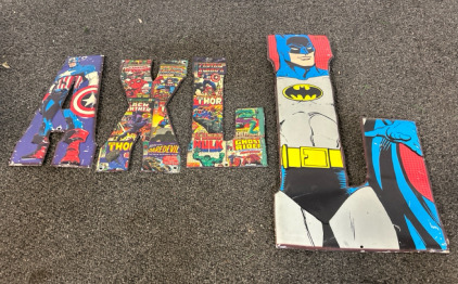 (4) Superhero Metal Letters