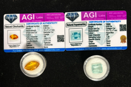 8.5ct Aquamarine & 9.5ct Clinihumite