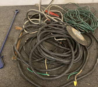 EXTENSION CORD, HEAVY DUTY POWER CORD, VINTAGE JUMPER CABLES.