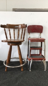 (2) Stools, 1 with Attached Stepstool