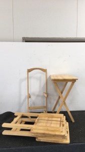 (4) Folding Tables and a Holder