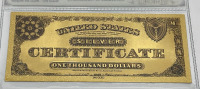 $1000 Silver Dollars Gold Banknote 99.9 Pure 24k. Carat Gold - 3