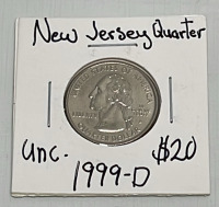 (5) Washington Uncirculated Quarters Dated 1999 (Carded) - 2