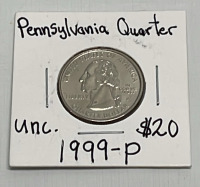 (5) Washington Uncirculated Quarters Dated 1999 (Carded) - 5