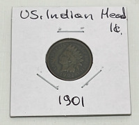 (6) U.S. Indian Head Pennies Dated 1891-1905 (Carded) - 3