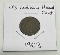 (6) U.S. Indian Head Pennies Dated 1891-1905 (Carded) - 4