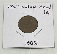 (6) U.S. Indian Head Pennies Dated 1891-1905 (Carded) - 6