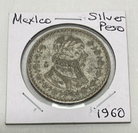 (5) Mexico Silver Pesos Dated 1958-1966 (Carded) - 5