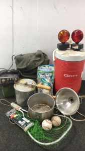 CB radio, fishing net and more