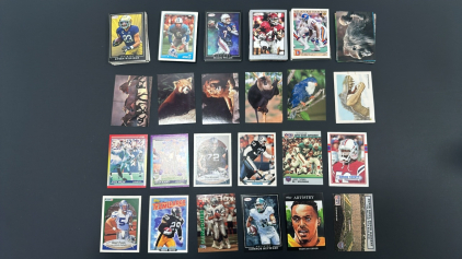 (200+) Collection of Various Fleer, Score, Topps, Sage and Other Football Cards, (15+) Assorted Animal Photos