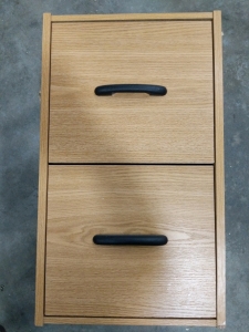 (1) 2-Drawer Wooden Filing Cabinet - 15"x18"x26"