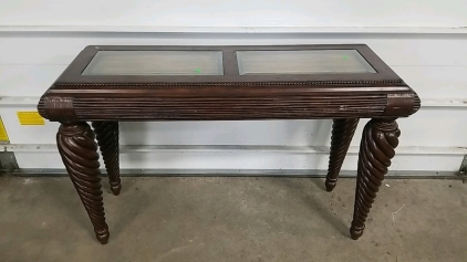 Wooden and Glass Hallway Table