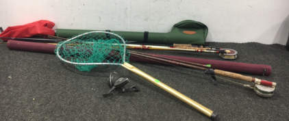 Fishing poles, reels and cases