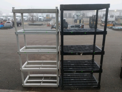 2) Plastic Shelf Racks 72x36x24