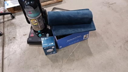 1 box disposable Respirator, 1 Bissell Vacuum, 4 office arm Rest replacement, chair backrest pillow