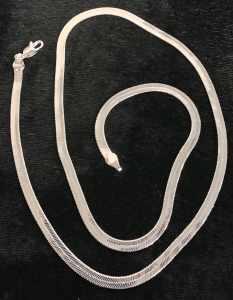 22" Sterling Silver Herringbone Necklace