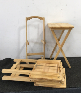 (4) Folding Tables and a Holder