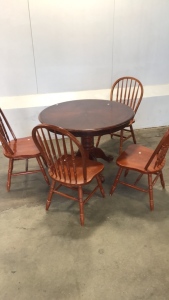 Wood Dinner Table With (4) Chairs