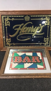 Henry&rsquo;s private reserve and bar sign