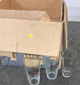 BOX WITH LARGE DRINKING GLASSES.