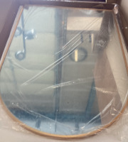 Gold Arched Mirror & 2 Blackout Roller Shades - 3