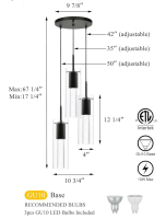 Modern 3 Cluster Light Fixture - 2
