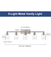 5 Light Vanity Light Fixture - 2