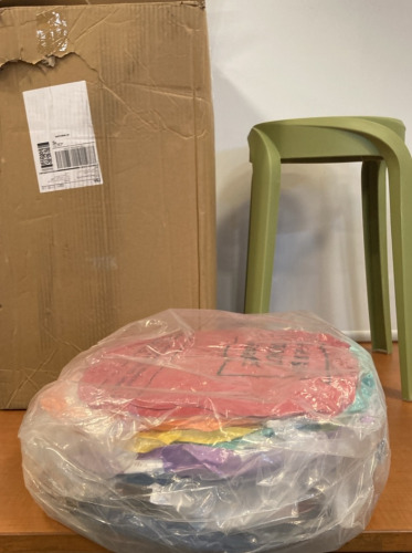 (5) Stackable Stools & Seat Cushions (Various Colors)