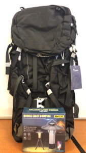 Mountain Top Hiking Backpack & Double Light Camping Light