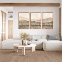 Beautiful 3 Piece Wall Art, & (4) Blackout Blinds - 2