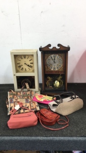 (2) Clocks, (5) Purses