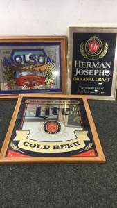Molson, Herman Joseph and Miller Lite signs