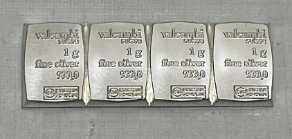 (4) One Gram .999 Fine Silver Bars