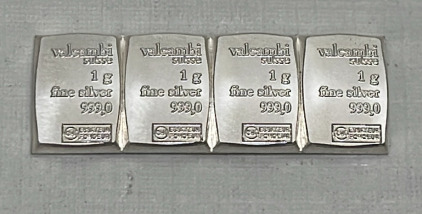 (4) One Gram .999 Fine Silver Bars