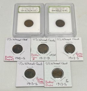 (7) Early Lincoln Wheat Cents Dated 1910-1940