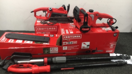 Craftsman Corded Chainsaw and Polesaw.