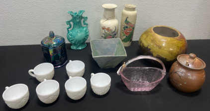 Assorted Vintage Dishes- Vases, Glass Cups, Jars and More!