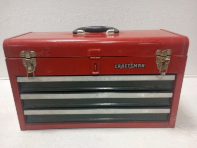 CRAFTSMAN Tool Chest, 3-Drawer, Stainless Steel, Capacity Holds Up To 25-lb. In Each Drawer. Fair Condition. Please inspect in person.