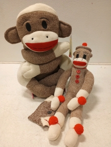 (1) MAXX the SOCK MONKEY/, (1) Large Sock Monkey