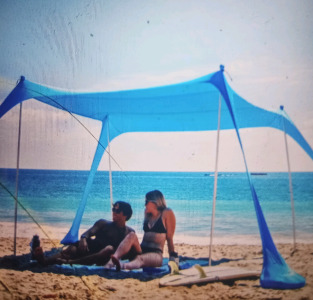 AMMSUN Beach Shade Tent Portable Sun Shelter (Industrial Grade Limited). New In Box. Please inspect in person.