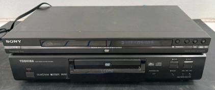 (2) DVD Players - Both Power On - (1) Sony DVP-NS575P (1) Toshiba SD-K600
