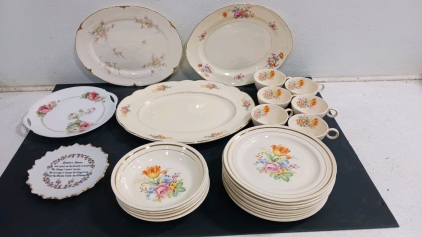 (27) Vintage Universal Cambridge Dinnerware - Upico Ivory w/ 22K Gold Warranted