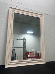 (1) Wood Framed - White Mirror 31.5”x43.5”