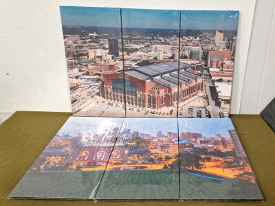 (1) 3-Panel Lucas Oil Stadium Canvas Wall Art Print, 36" x 24" & (1) 3-Panel, LA Skyline Canvas Wall Art Print, 32" x 25"