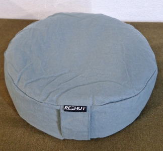 (1) REEHUT Zafu Yoga Meditation Cushion, Round Meditation Pillow Filled with Buckwheat, Zippered Organic Cotton Cover, Machine Washable, 12" Diameter, 4-1/2" Thick